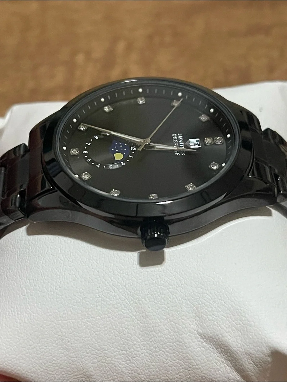 Montres Prestige Men 42mm Black Tone Case Black Metal Dial new